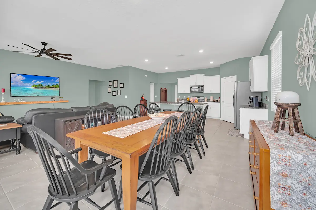 Dining table with seating for ten