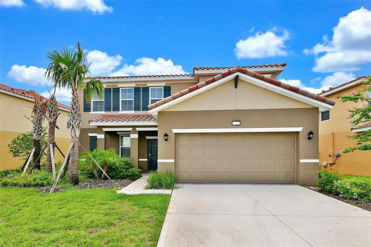 Front of house with lush landscaping